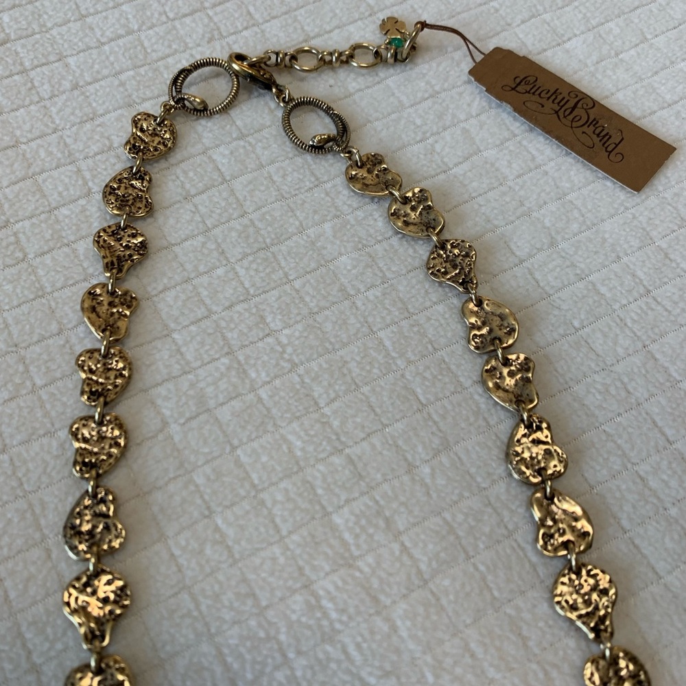 NWT Lucky Brand pebbled goldtone necklace - Picture 3 of 8